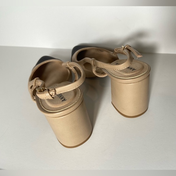 Anne Klein~Baxter~Two-Toned~Slingback~Almond Toe~Block Kitten Heel~Pump~Size 7 - Picture 8 of 12